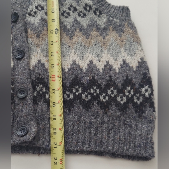 Milano Sport Women's Vest Grey/Cream Sz Small Argyle/Aztec/Fair Isle Pattern VTG - Picture 8 of 11